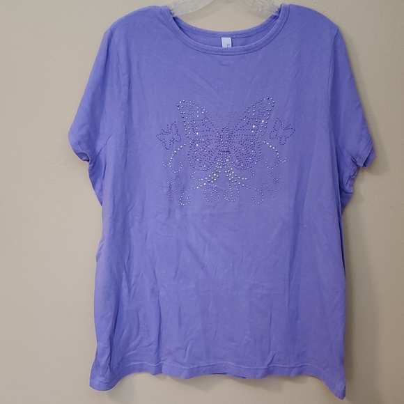 Pretty L.A. Blues T-shirt with studded butterfly embellishments - Picture 2 of 6